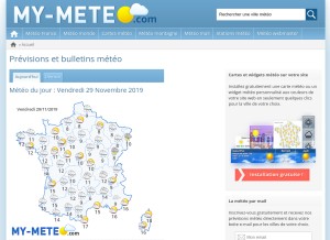 How my-meteo.com looks like on a tablet such as an iPad.