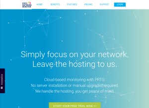 How my-prtg.com looks like on a tablet such as an iPad.