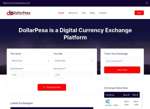 How my.dollarpesa.com looks like on a tablet such as an iPad.