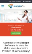 How myaestheticspro.com looks like on a mobile device such as an iPhone.