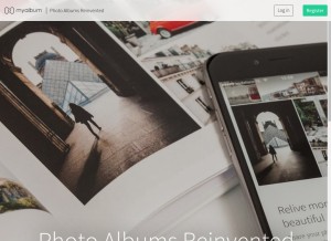 How myalbum.com looks like on a tablet such as an iPad.