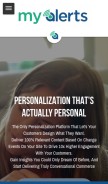 How myalerts.com looks like on a mobile device such as an iPhone.