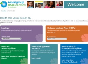 How myamerigroup.com looks like on a tablet such as an iPad.