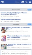How myanimelist.net looks like on a mobile device such as an iPhone.