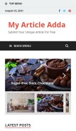 How myarticleadda.com looks like on a mobile device such as an iPhone.
