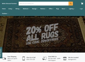 How mybellas.com looks like on a tablet such as an iPad.