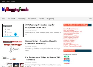 How mybloggingfunda.com looks like on a tablet such as an iPad.