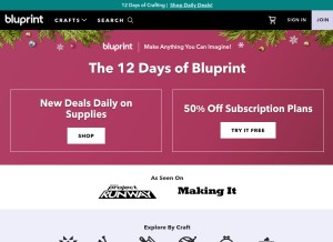 How mybluprint.com looks like on a tablet such as an iPad.