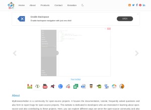 How mybrowseraddon.com looks like on a tablet such as an iPad.