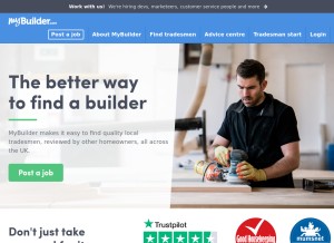 How mybuilder.com looks like on a tablet such as an iPad.