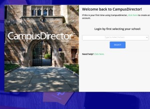 How mycampusdirector2.com looks like on a tablet such as an iPad.