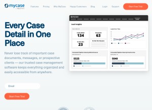 How mycase.com looks like on a tablet such as an iPad.
