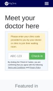 How myclinic.com looks like on a mobile device such as an iPhone.
