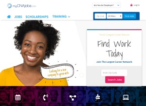 How mycnajobs.com looks like on a tablet such as an iPad.