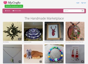 How mycrafts.com looks like on a tablet such as an iPad.