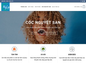 How mycup.vn looks like on a tablet such as an iPad.
