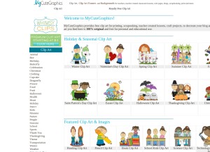 How mycutegraphics.com looks like on a tablet such as an iPad.