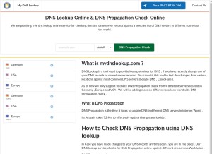 How mydnslookup.com looks like on a tablet such as an iPad.