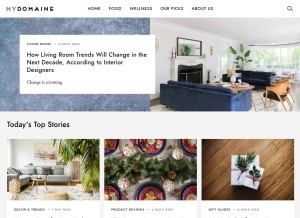 How mydomaine.com looks like on a tablet such as an iPad.