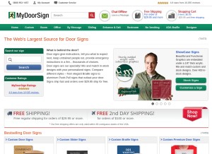 How mydoorsign.com looks like on a tablet such as an iPad.