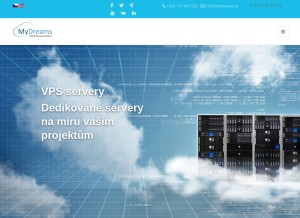 How mydreams.cz looks like on a tablet such as an iPad.