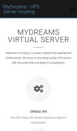 How mydreams.hosting looks like on a mobile device such as an iPhone.