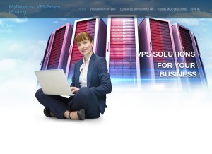 How mydreams.hosting looks like on a tablet such as an iPad.