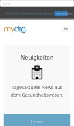 How mydrg.de looks like on a mobile device such as an iPhone.