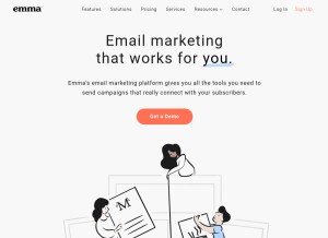 How myemma.com looks like on a tablet such as an iPad.