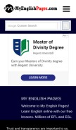 How myenglishpages.com looks like on a mobile device such as an iPhone.