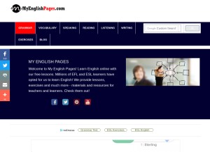 How myenglishpages.com looks like on a tablet such as an iPad.
