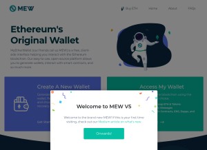 How myetherwallet.com looks like on a tablet such as an iPad.