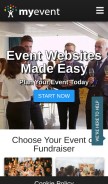 How myevent.com looks like on a mobile device such as an iPhone.