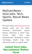 How myexamnews.com looks like on a mobile device such as an iPhone.