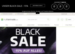 How myfairtrade.com looks like on a tablet such as an iPad.