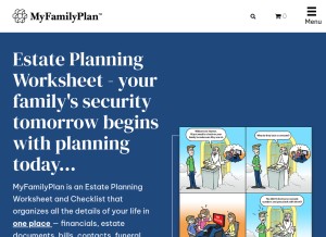 How myfamily-plan.com looks like on a tablet such as an iPad.