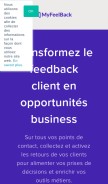 How myfeelback.com looks like on a mobile device such as an iPhone.