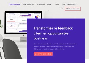 How myfeelback.com looks like on a tablet such as an iPad.