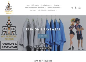 How myfestivalfriend.com looks like on a tablet such as an iPad.