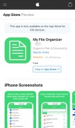 How myfileorganizer.app looks like on a mobile device such as an iPhone.