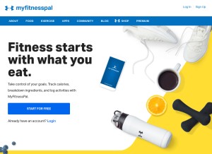 How myfitnesspal.com looks like on a tablet such as an iPad.