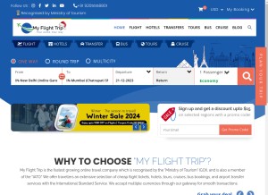 How myflighttrip.com looks like on a tablet such as an iPad.