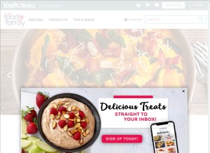 How myfoodandfamily.com looks like on a tablet such as an iPad.