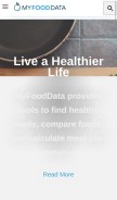 How myfooddata.com looks like on a mobile device such as an iPhone.