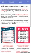 How myfreebingocards.com looks like on a mobile device such as an iPhone.