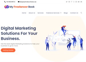 How myfreelancerbook.com looks like on a tablet such as an iPad.