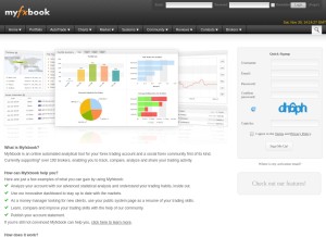 How myfxbook.com looks like on a tablet such as an iPad.