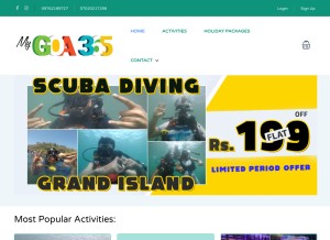 How mygoa365.com looks like on a tablet such as an iPad.