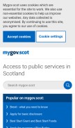 How mygov.scot looks like on a mobile device such as an iPhone.