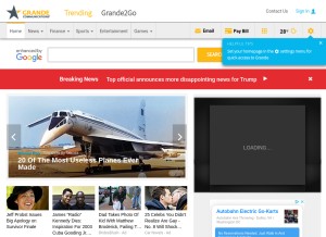 How mygrande.net looks like on a tablet such as an iPad.